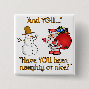 Santa & Snowman button