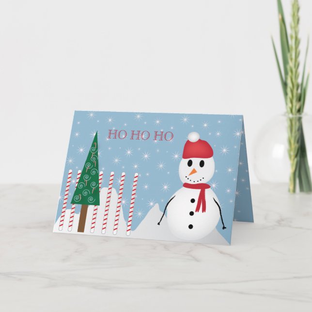Santa Snowman Candy Canes Card (Front)