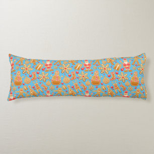 Santa & Snowman Gingerbread Christmas Cookies Body Cushion