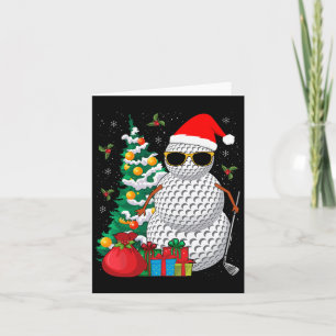Santa Snowman Golf Ball Christmas Golfer  Card