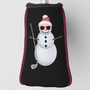 Santa Snowman Golf Ball Christmas Golfer Gift Head Cover