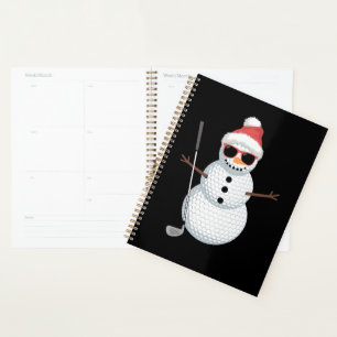 Santa Snowman Golf Ball Christmas Golfer Gift Planner