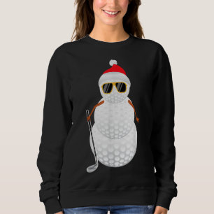 Santa Snowman Golf Ball Christmas Golfer Gift Sweatshirt