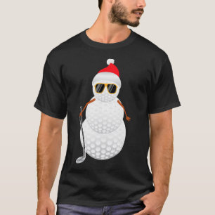 Santa Snowman Golf Ball Christmas Golfer Gift  T-Shirt