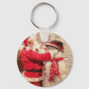 Santa & Snowman Key Ring