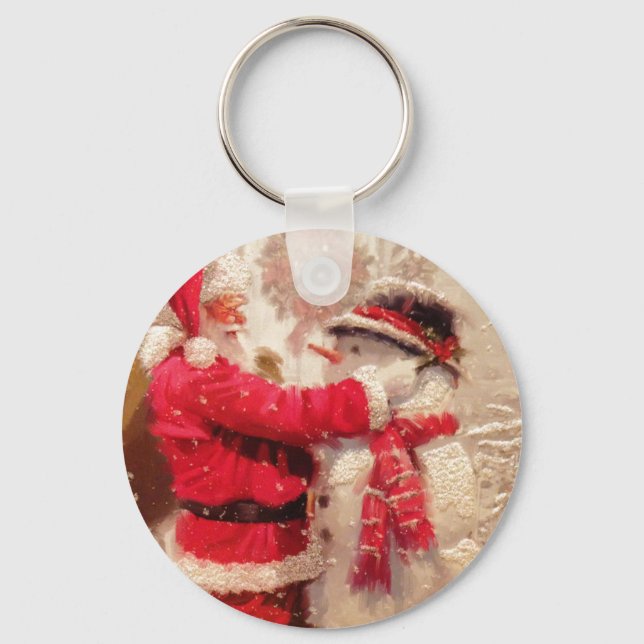Santa & Snowman Key Ring (Front)