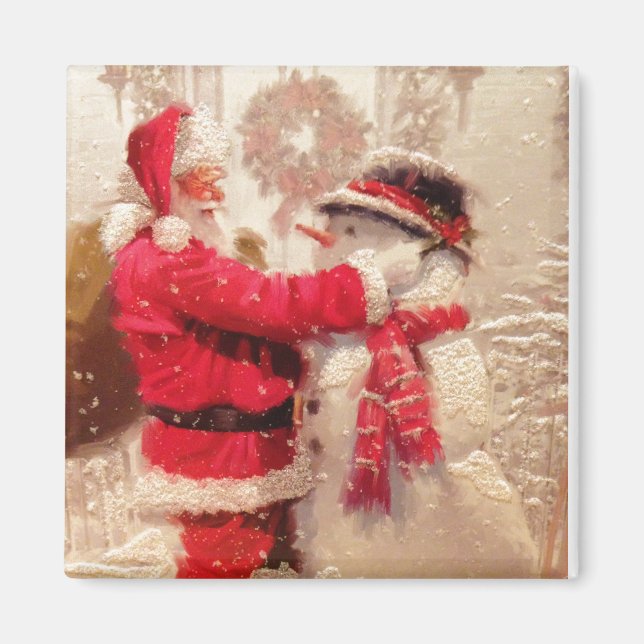 Santa & Snowman Magnet (Front)