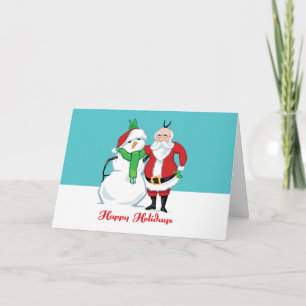 Santa Snowman Photo Holiday Card
