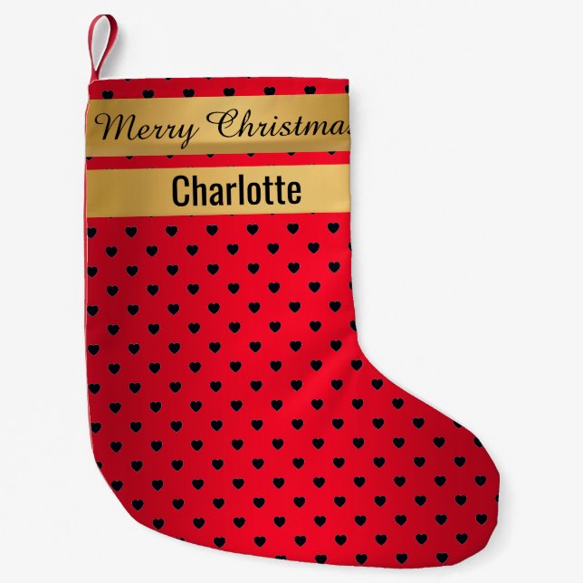 Santa Snowman Red Christmas Stocking (Front)