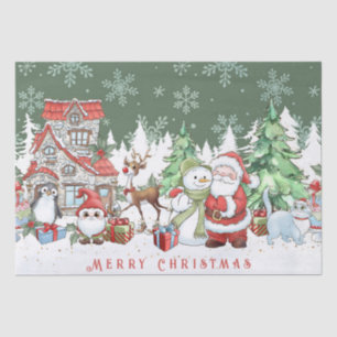 Santa Snowman Reindeer Christmas Tissue Paper
