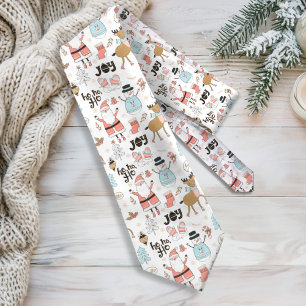 Santa, Snowman, Reindeer Pattern ID559 Tie