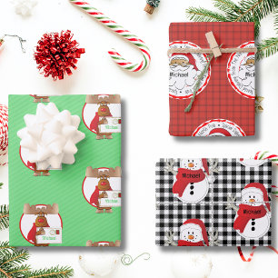 Santa Snowman Reindeer Special Delivery Assorted  Wrapping Paper Sheet