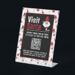 Santa & Snowman, Visit Santa, QR Code Queue Pedestal Sign<br><div class="desc">This pedestal sign is perfect for anybody holding a visit Santa event. This sign is for prompting customers to scan a QR Code to join the queue to visit Santa Claus. Perfect for both commercial and domestic events.</div>