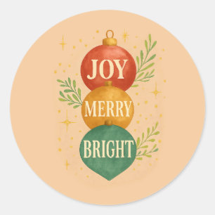 Santa & Snowman Winter Scene – Festive Holiday Classic Round Sticker