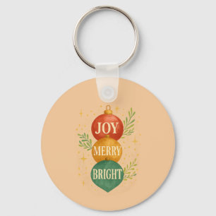 Santa & Snowman Winter Scene – Festive Holiday Key Ring