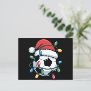 Santa Soccer Ball Sports Christmas Soccer Player Holiday Postcard