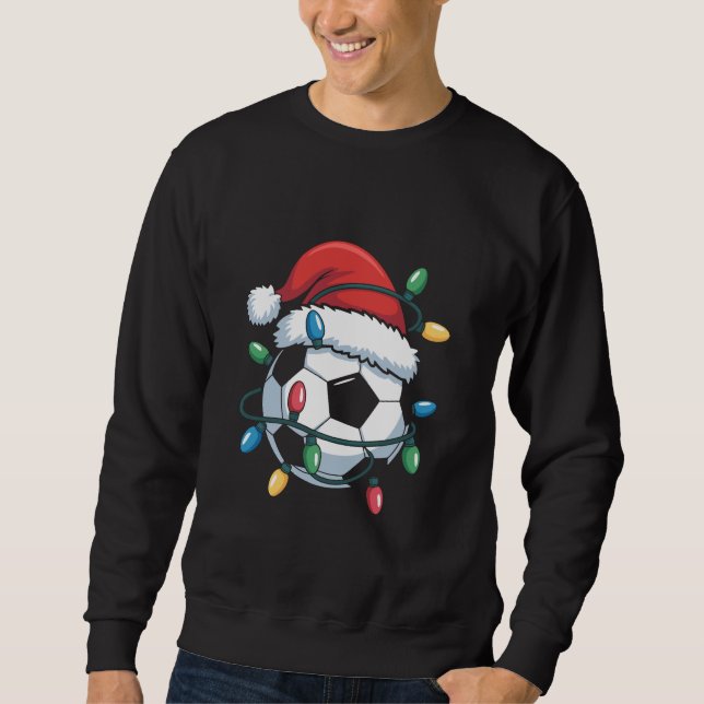 Santa Soccer Ball Sports Christmas Soccer Player Sweatshirt (Front)