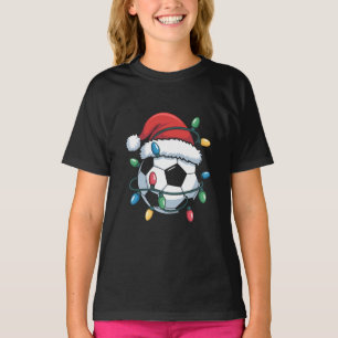 Santa Soccer Ball Sports Christmas Soccer Player T-Shirt