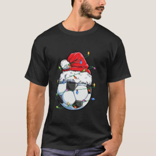 Santa Soccer Ball Sports Design Christmas Soccer P T-Shirt