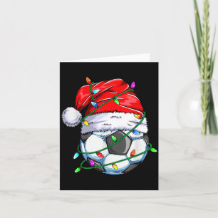 Santa Soccer Ball Srts Design- Christmas Soccer Pl Card