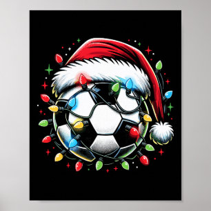 Santa Soccer Byll Lover Christmas Poster