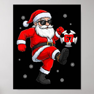 Santa Soccer Byll Sports Christmas Soccer Player M Poster