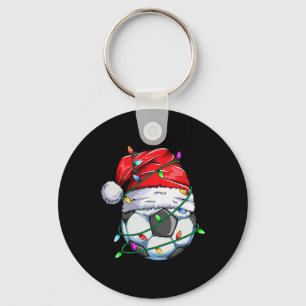 Santa Soccer Ll Sports Design- Christmas Soccer Pl Key Ring
