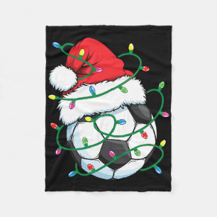 Santa Soccer Sports Byll Men Boys Christmas Xmas L Fleece Blanket