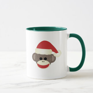 Santa Sock Monkey Christmas mug