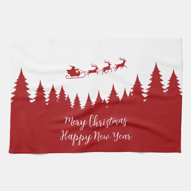 Santa socks tea towel (Horizontal)