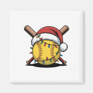 Santa Softll Ll Hat Christmas Lights Sports Player Magnet