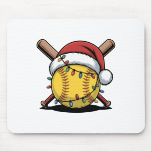 Santa Softll Ll Hat Christmas Lights Sports Player Mouse Pad