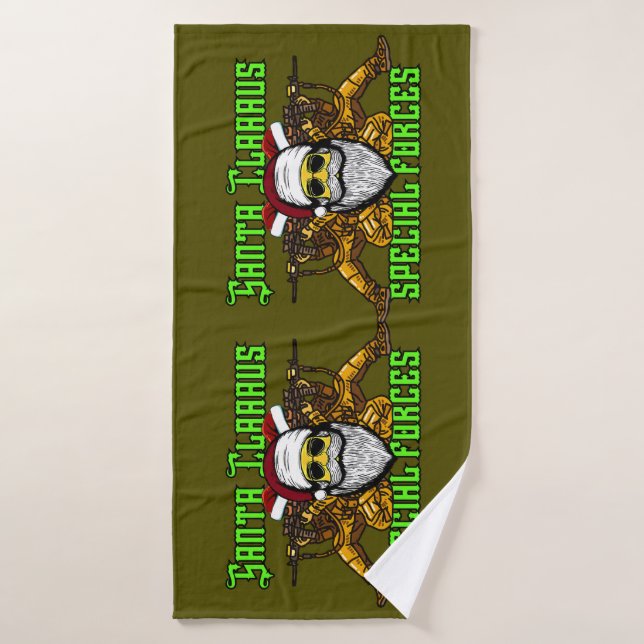 Santa, special forces, army bath towel (Bath Towel)
