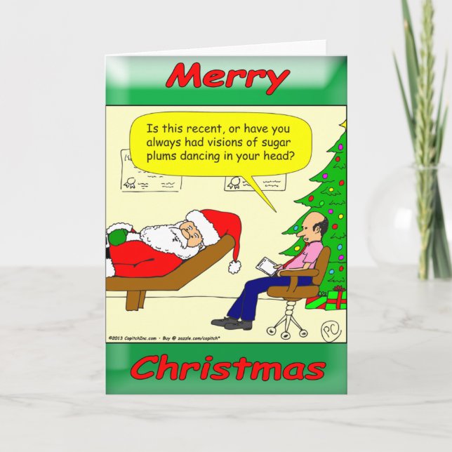 Santa spends time with his friend the therapist holiday card (Front)