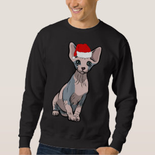 Santa Sphynx Cat Christmas Pajama Funny Xmas Gifts Sweatshirt