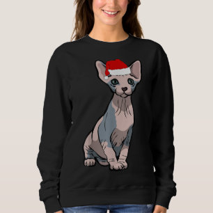 Santa Sphynx Cat Christmas Pajama Funny Xmas Gifts Sweatshirt