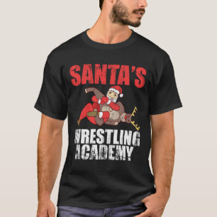 Santa Sport Wrestling Ring Fight Choke Tap Design T-Shirt