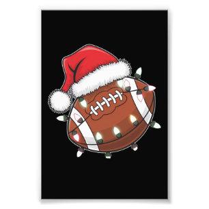 Santa Sports Christmas American Football Lover Photo Print