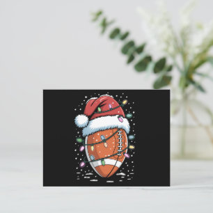 Santa Sports Christmas American Football Player Holiday Postcard