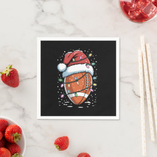 Santa Sports Christmas American Football Player  Napkin