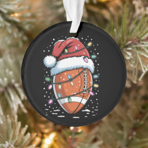 Santa Sports Christmas American Football Player  Ornament