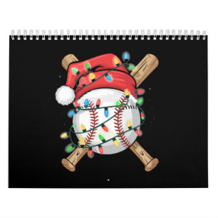 Santa Sports Christmas Baseball Player  Calendar