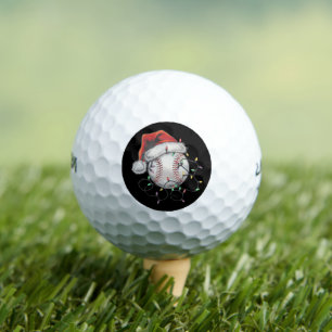 Santa Sports Christmas Baseball Player Golf Balls