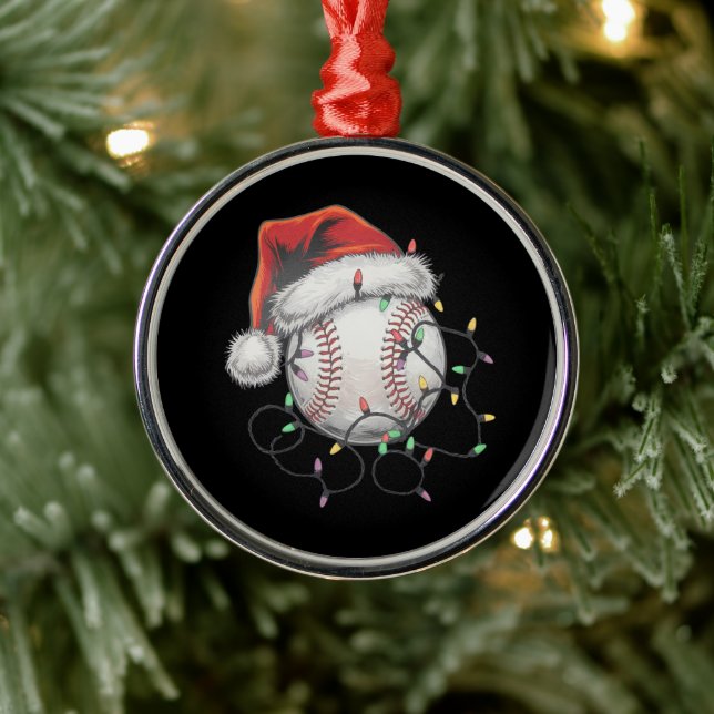 Santa Sports Christmas Baseball Player Metal Tree Decoration (Tree)