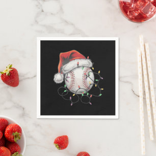 Santa Sports Christmas Baseball Player Napkin