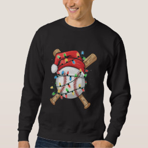 Santa Sports Christmas Baseball Player Sweatshirt