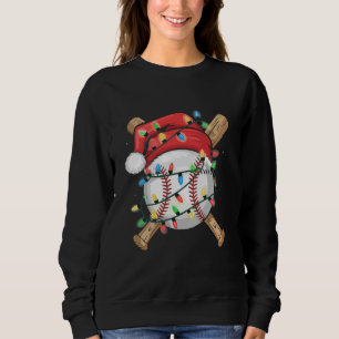 Santa Sports Christmas Baseball Player Sweatshirt