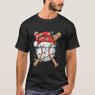 Santa Sports Christmas Baseball Player T-Shirt