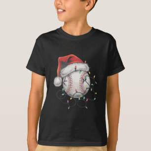 Santa Sports Christmas Baseball Player T-Shirt