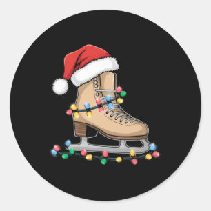 Santa Sports Christmas Ice Hockey Player For Men A Classic Round Sticker